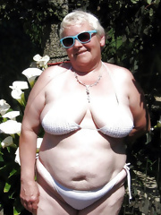Wrinkled grandmother posing pics